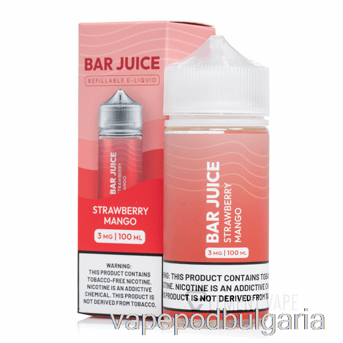 Vape 10000 Дръпки Strawberry Mango - Bar Juice - 100ml 6mg